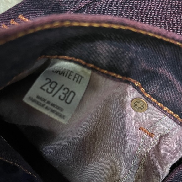 BDG Skate Fit Jeans Mens 29x30 Purple Wash Relaxed Straight Leg Denim - Picture 4 of 8